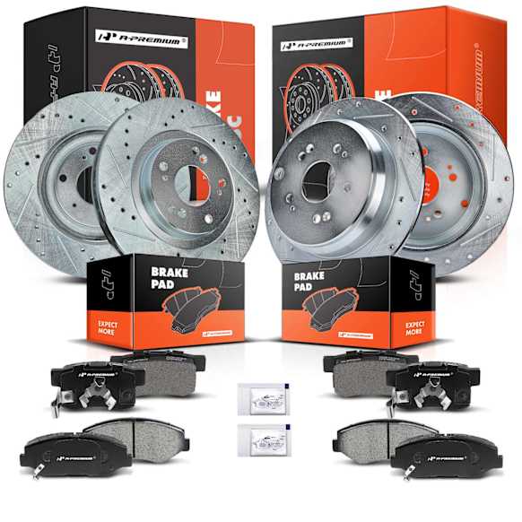 APBRPS699 Front & Rear Drilled Rotors & Ceramic Brake Pads