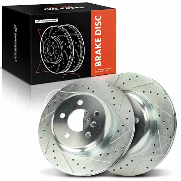 APBRS423 2 Pcs Rear Drilled Brake Rotors