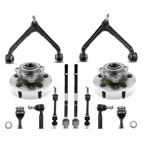 APCA5258 12 Pcs Front Wheel Hub Bearing Control Arm & Sway Bar Link Kit