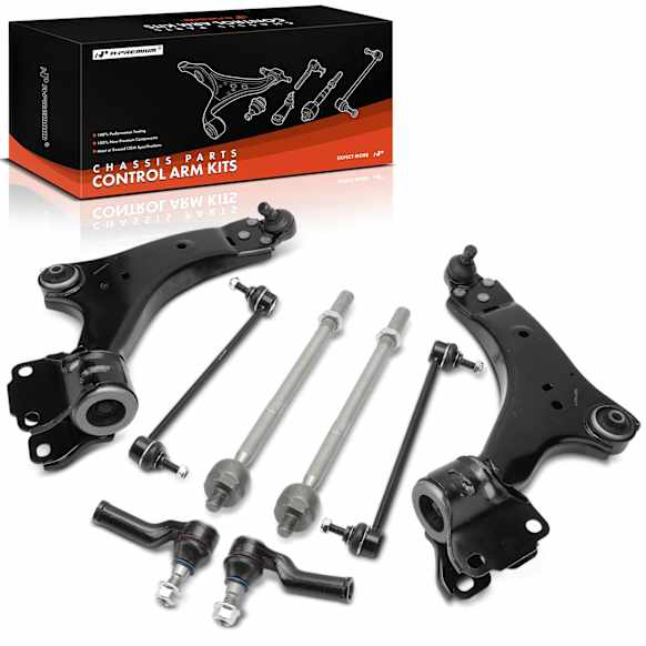 APCA7536 8 Pcs Front Control Arm Tie Rod End Sway Bar Link