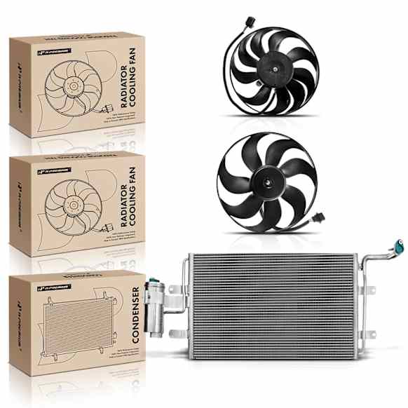 APCON1205 1 Pc AC Condenser & 2 Pcs Single Cooling Fan Assembly Kit