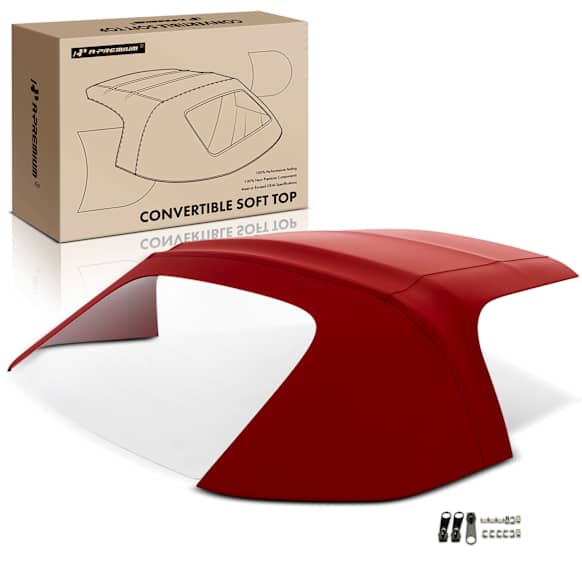 APCST064 Burgundy Convertible Soft Top with Glass Window