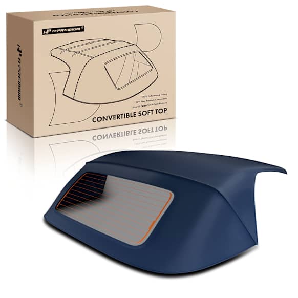 APCST075 Blue Convertible Soft Top with Defroster Glass Window