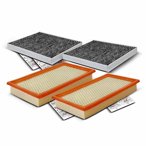 APEAF1908PG 2 Pcs Engine Air Filter and 2 Pcs Activated Carbon Cabin Air Filter