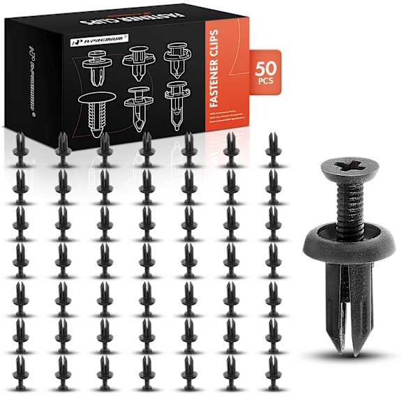 APRCF1759 50 Pcs 5mm Front Bumper Fascia Push Type Screw Retainer Clips