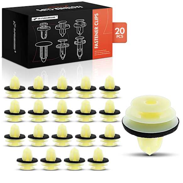 APRCF2222 20 Pcs 9.5mm Yellow Clip Garnish Retainer with Sealer Fastener