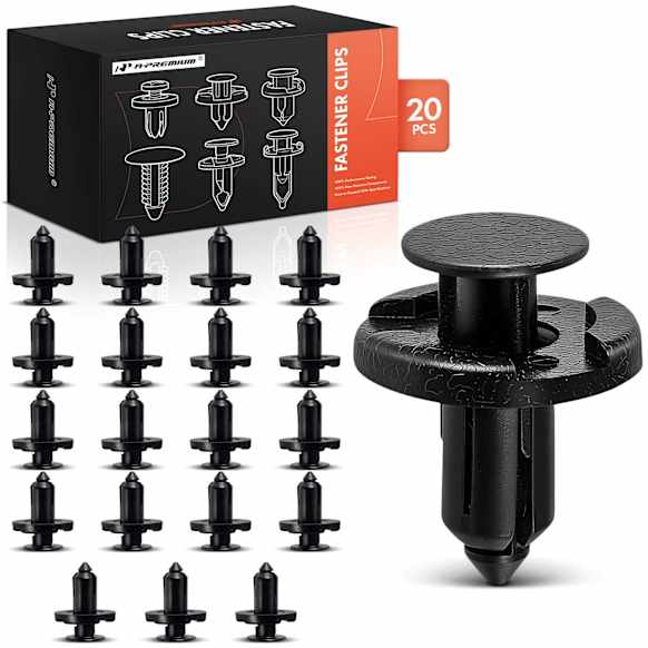 APRCF571 20 Pcs 8mm Black Nylon Retainer Fastener Push-On