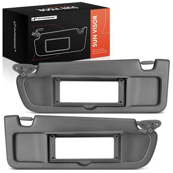 APSVR112 2 Pcs Driver & Passenger Atlas Gray Sun Visor with Mirror