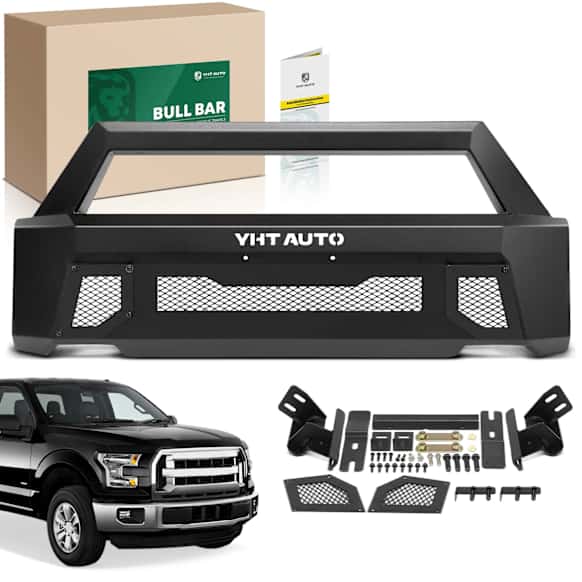 YHTBUR0010 Fine Textured Black Carbon Steel Bull Bar Front Bumper Grille Guard without Lights