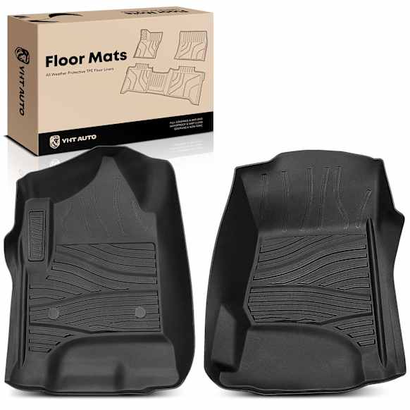 YHTFM10020 2 Pcs Front Black TPE textured Floor Mats