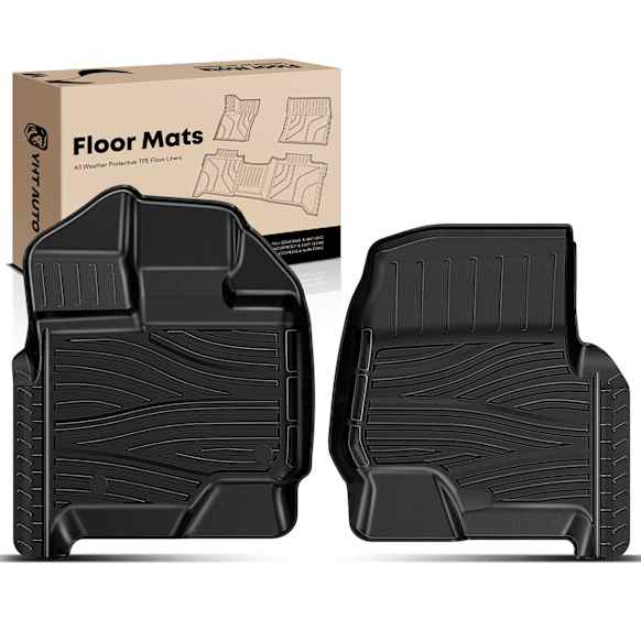 YHTFM10026 2 Pcs Front Black TPE textured Floor Mats Liners