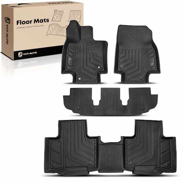 YHTFM10070 4 Pcs Front & Rear Black TPE textured Floor Mats Liners