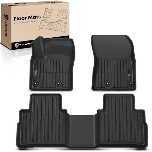 YHTFM10115 3 Pcs Front & Rear Black TPE textured Floor Mats Liners