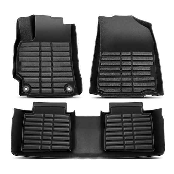 YHTFM10127 3 Pcs Front & Rear Black Floor Mats Liners