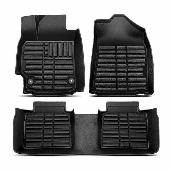 YHTFM10128 3 Pcs Front & Rear Black Floor Mats Liners