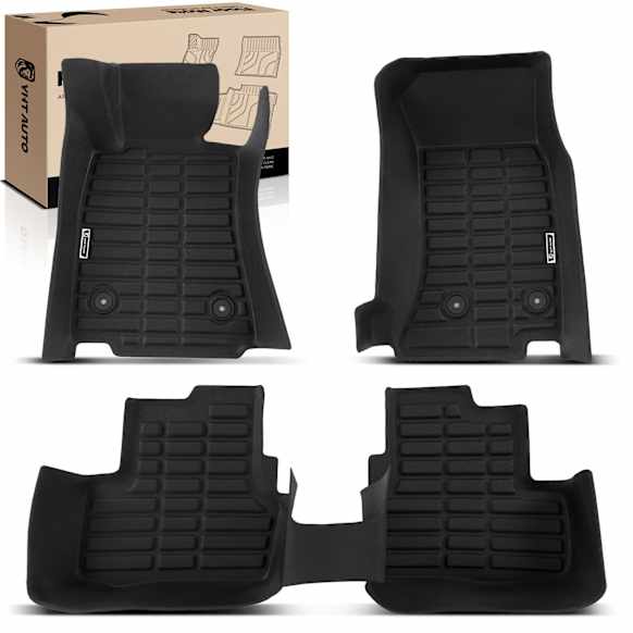YHTFM10174 3 Pcs Front & Rear Black Floor Mats Liners