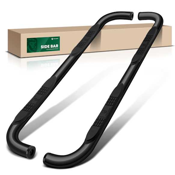 YHTSBAR0076 3 Inch Black Steel Round Side Step Bars