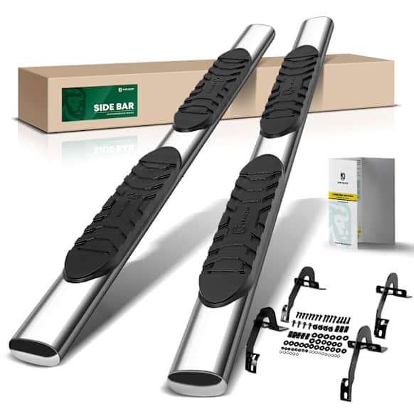 YHTSBAR0388 5 Inch Chrome S/S 304 Oval Straight Side Step Bars