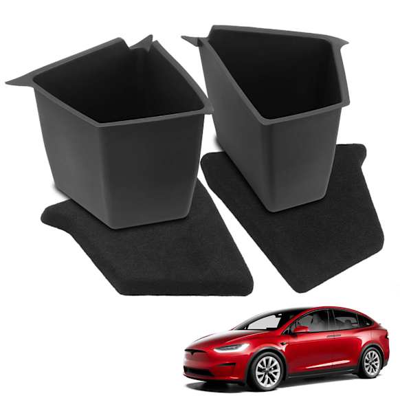 YHTSTB0023 4 Pcs Black Rear Trunk Storage Box with Cover