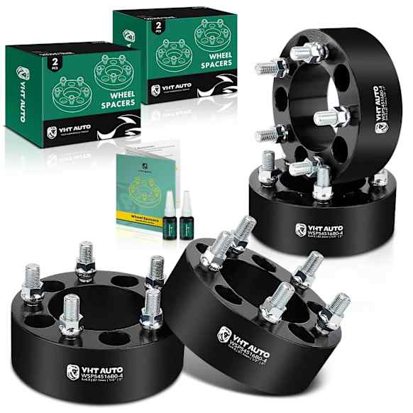 YHTWSP0035 4 Pcs Black 5x4.5 to 5x4.5 inches Wheel Spacers 1/2 inch x 20 87.1mm 2 inches