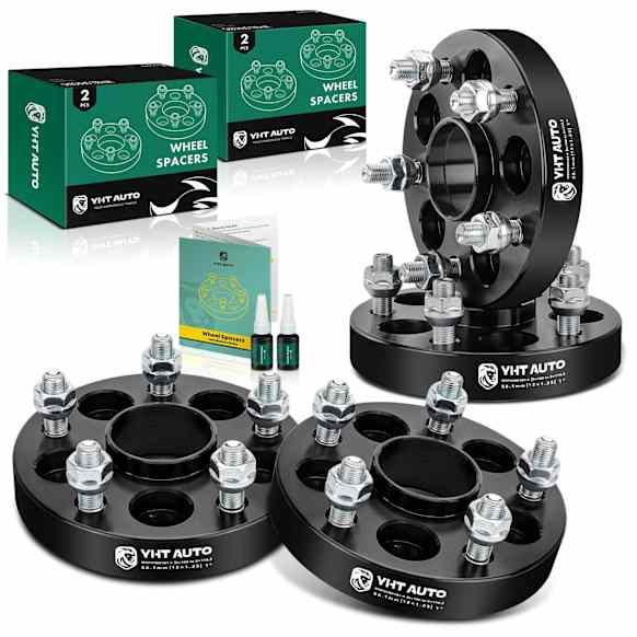 YHTWSP0053 4 Pcs Black 5x3.94 to 5x4.5 inches Wheel Adapters M12x1.25 56.1mm 1 inch