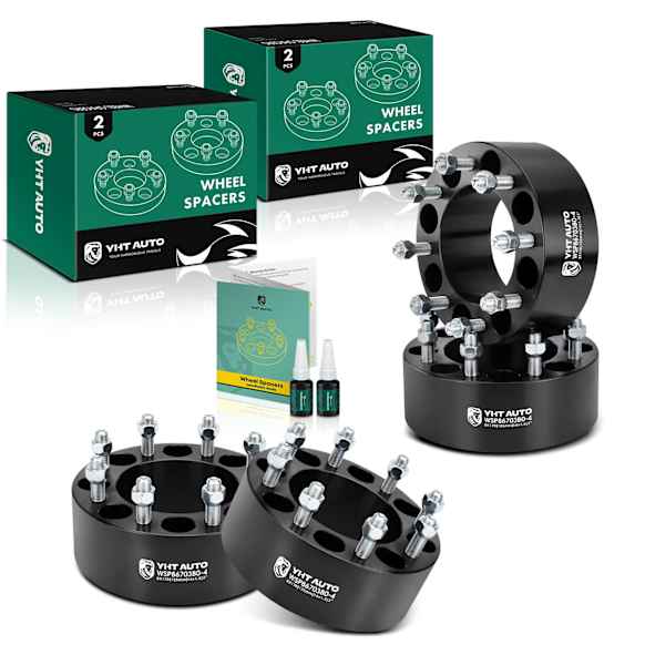 YHTWSP0095 4 Pcs Black 8x6.69 to 8x6.69 inches Wheel Spacers M14x1.5 125mm 3 inches