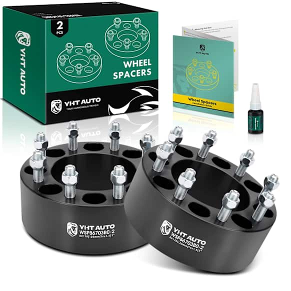 YHTWSP0096 2 Pcs Black 8x6.69 to 8x6.69 inches Wheel Spacers M14x1.5 125mm 3 inches