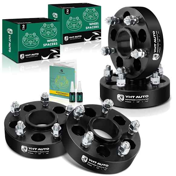 YHTWSP0137 4 Pcs Black 5x5 to 5x4.5 inches Wheel Adapters 1/2 inch x 20 71.5mm 1.5 inches