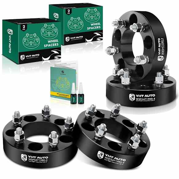 YHTWSP0241 4 Pcs Black 5x4.75 to 5x4.75 inches Wheel Spacers M12x1.5 87.1mm 1.5 inches