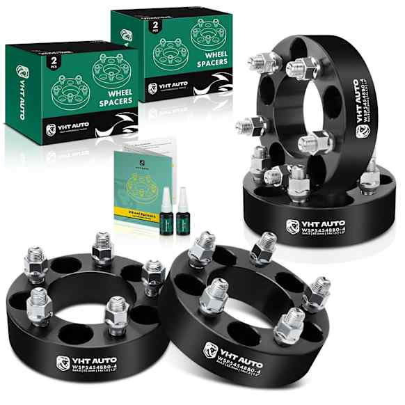YHTWSP0245 4 Pcs Black 5x4.5 to 5x4.5 inches Wheel Spacers M14x1.5 82.5mm 1.5 inches