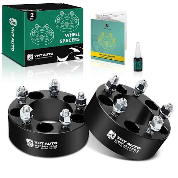 YHTWSP0256 2 Pcs Black 5x4.5 to 5x4.5 inches Wheel Spacers M12x1.5 82.5mm 2 inches