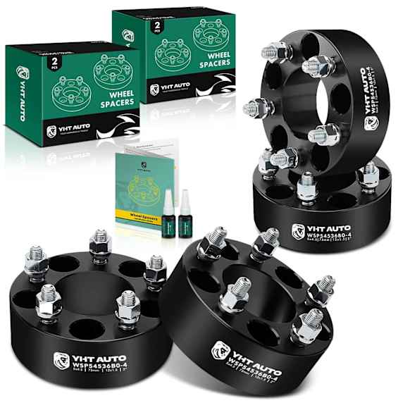 YHTWSP0261 4 Pcs Black 5x4.5 to 5x4.5 inches Wheel Spacers M12x1.5 73mm 2 inches