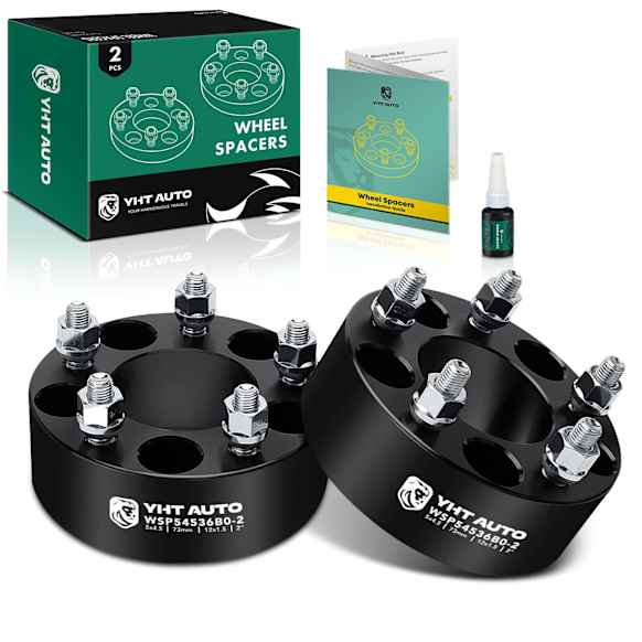 YHTWSP0262 2 Pcs Black 5x4.5 to 5x4.5 inches Wheel Spacers M12x1.5 73mm 2 inches