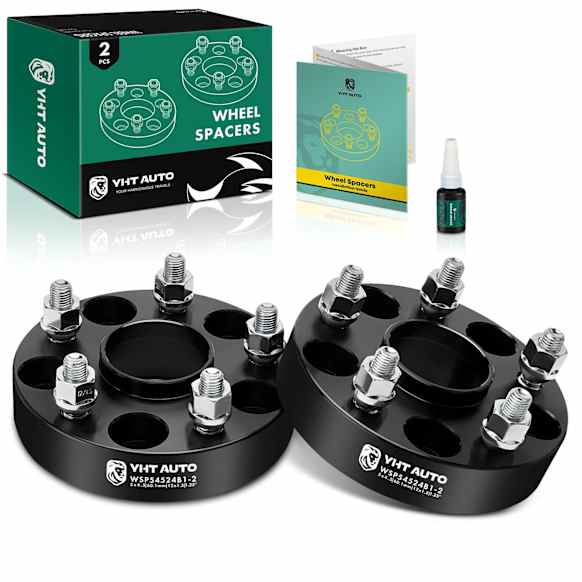 YHTWSP0266 2 Pcs Black 5x4.5 to 5x4.5 inches Wheel Spacers M12x1.5 60.1mm 1.25 inches