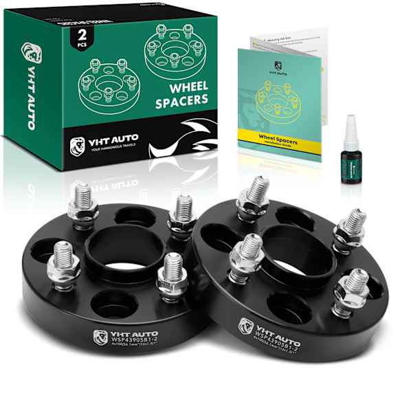 YHTWSP0290 2 Pcs Black 4x3.94 to 4x3.94 inches Wheel Spacers M12x1.5 56.1mm 1 inch