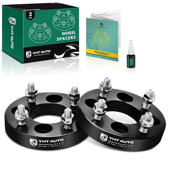 YHTWSP0302 2 Pcs Black 4x4.25 to 4x3.94 inches Wheel Spacers M12x1.5 67.1mm 1 inches