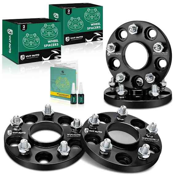 YHTWSP0437 4 Pcs Black 5x4.5 to 5x4.5 inches Wheel Spacers M12x1.5 64.1mm 0.59 inches