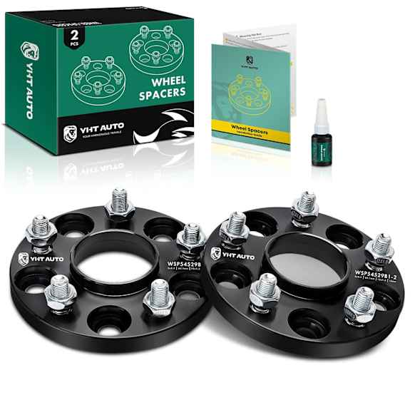 YHTWSP0438 2 Pcs Black 5x4.5 to 5x4.5 inches Wheel Spacers M12x1.5 64.1mm 0.59 inches