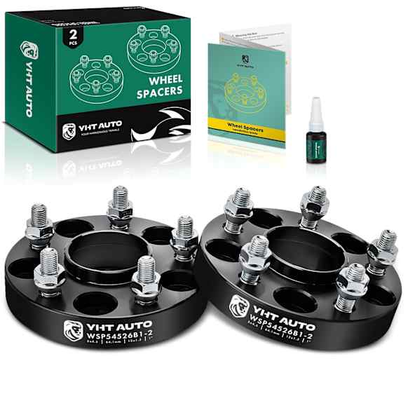 YHTWSP0442 2 Pcs Black 5x4.5 to 5x4.5 inches Wheel Spacers M12x1.5 64.1mm 1 inches