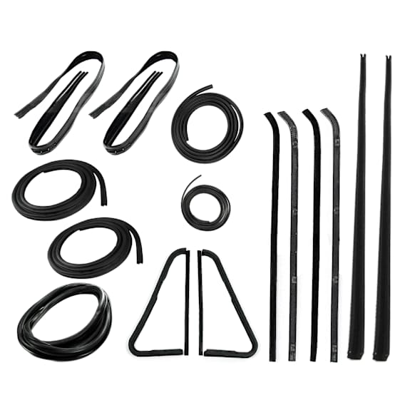 1964 GMC 1000 Series - Weatherstrip Kit, For Models With All Black Windshield Trim And Rear Window Trim