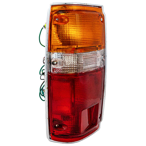 Driver Side Tail Light, with Bulb, Halogen, Amber, Clear and Red Lens, With Chrome Trim