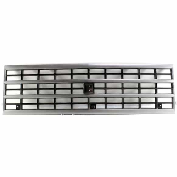 Grille Assembly, Silver Shell with Black Insert, For Models with Single Headlamps 