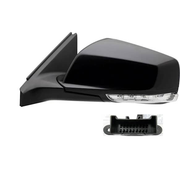 Driver Side Mirror, Power, Manual Folding, Heated, Paintable, In-housing Signal Light, No Memory, With Puddle Light, No Auto-Dimming, No Blind Spot Feature, Without SOS