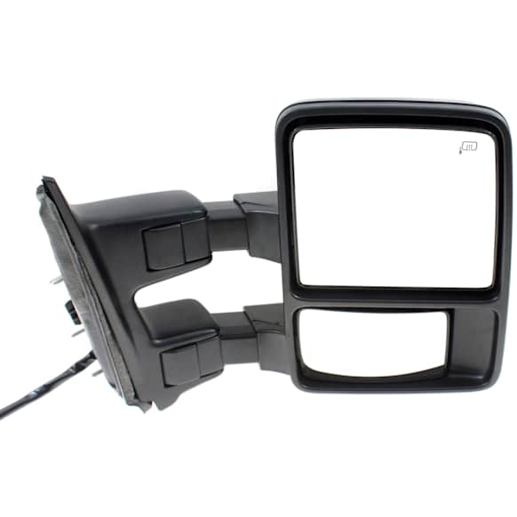 Passenger Side Towing Mirror, Power Adjust, Heated, Power Folding, With 1 Chrome and 1 Paintable Cap, In-housing Signal Light, No Memory, No Puddle Light, No Auto-Dim, With Blind Spot Glass