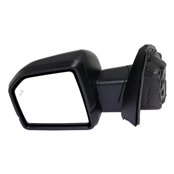 Driver Side Mirror, Power Adjust, Heated, Manual Folding, Textured Black, In-housing Signal Light, No Memory, with Puddle Light, With Auto-Dimming, With Blind Spot Detection in Glass, Raptor Model