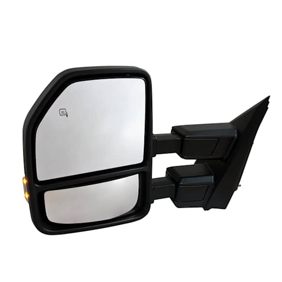 Driver Side Mirror, Power Adjust, Heated, Manual Folding, Textured Black, In-housing Signal Light, No Memory, With Puddle Light, No Auto-Dim, No Blind Spot Feature