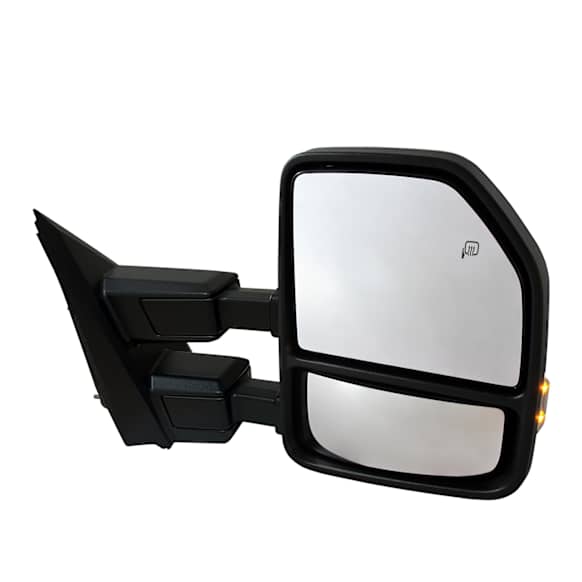 Passenger Side Mirror, Power Adjust, Heated, Manual Folding, Textured Black, In-housing Signal Light, No Memory, With Puddle Light, No Auto-Dim, No Blind Spot Feature