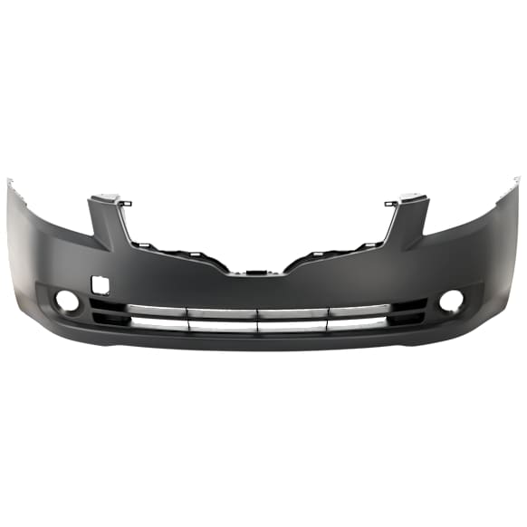 Front Primed Bumper Cover, Sedan, With Fog Light Holes, Without Parking Aid Sensor Holes