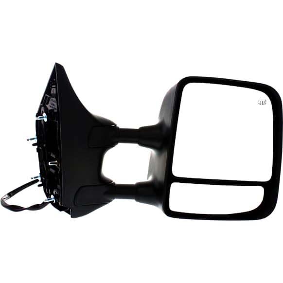 Passenger Side Towing Mirror, Power Adjust, Manual Folding, Heated, Textured Black, No Signal Light, With memory, No Puddle Light, No Auto-Dimming, With Blind Spot Glass, PRO-4X Model
