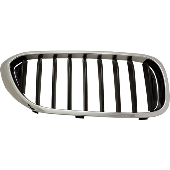 Passenger Side Grille, Chrome Shell with Painted Black Insert, Base Model